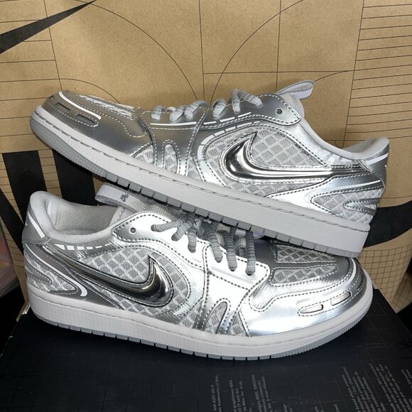 NEW Air Jordan 1 Low Method of Make V3 Silver Women Sz 10 Men 8.5 HQ2186-002 - Picture 1 of 7